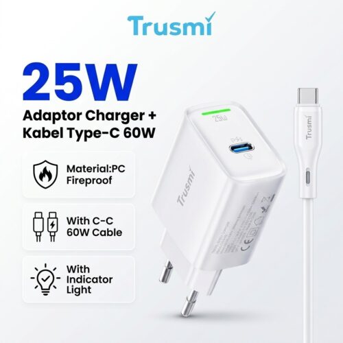 Adaptor (EU) PD25W Single Port Type-C LED