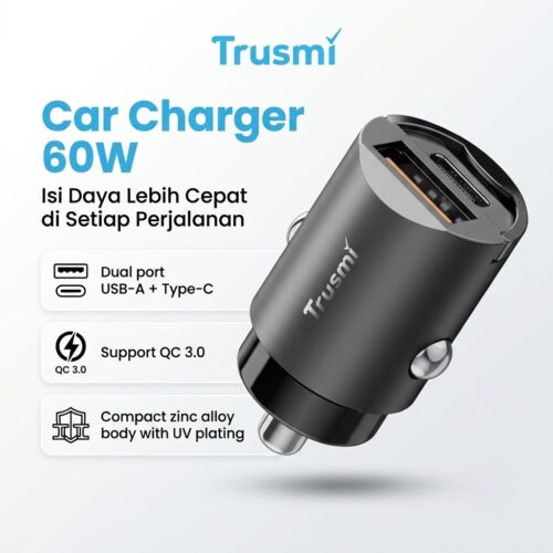 Car Charger Metal Mini PD60W (A+C)