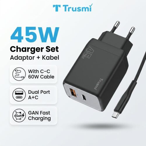 Charger Set (EU) PD45W Mini A+C GaN With (C to C) 60W Cable