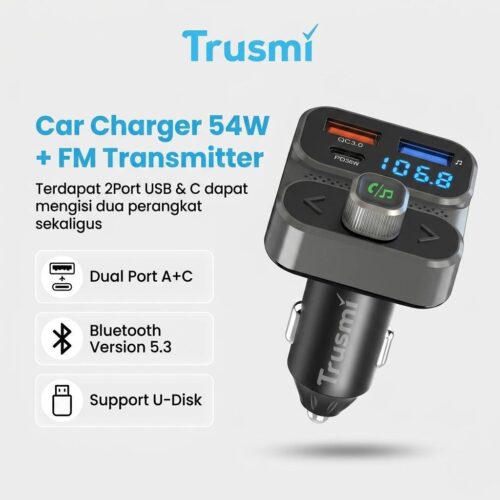 Car Charge FM Transmitter 54W A+C