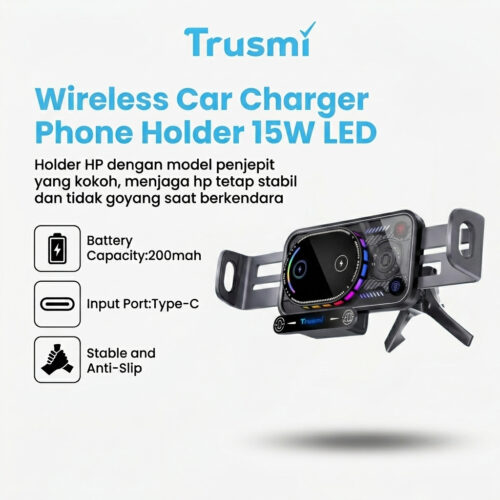 Car Phone Holder with Wireless Charging 15W