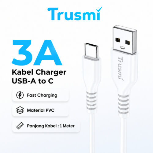 Kabel Charger 3A USB to Type C 1M