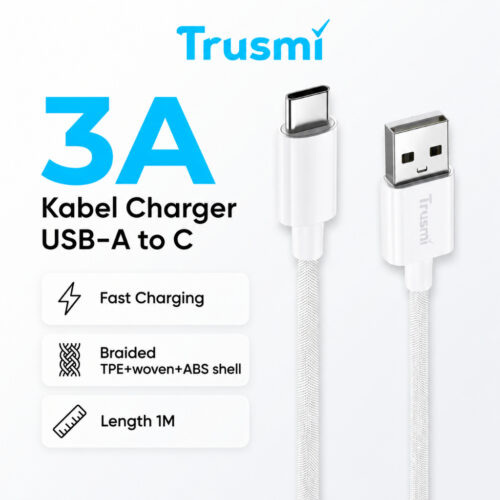 Kabel Charger USB-A to Type-C 3A 1M