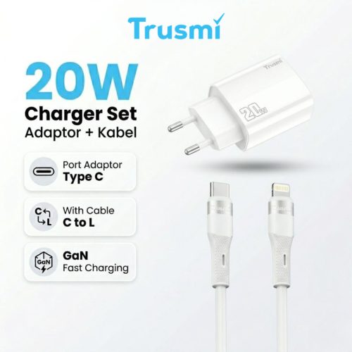 Charger Set (EU) PD20W Type-C With (C to L) 27W Cable