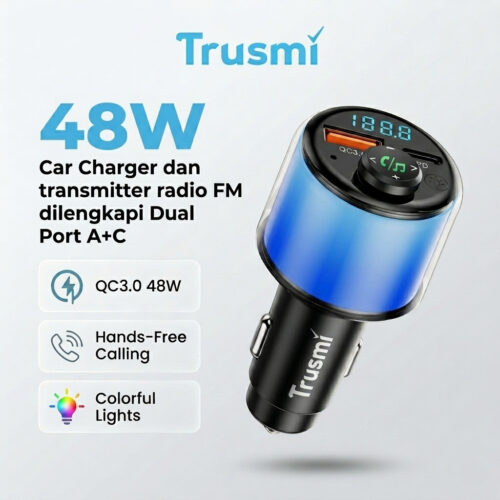 Car FM Transmitter 48W (1A1C) Colorful