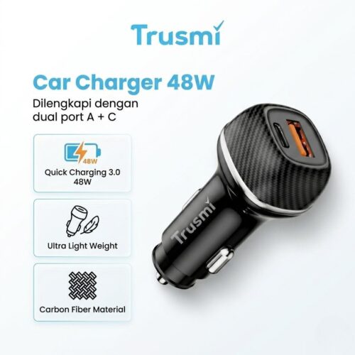 Car Charger Carbon Fiber 48W (A+C)