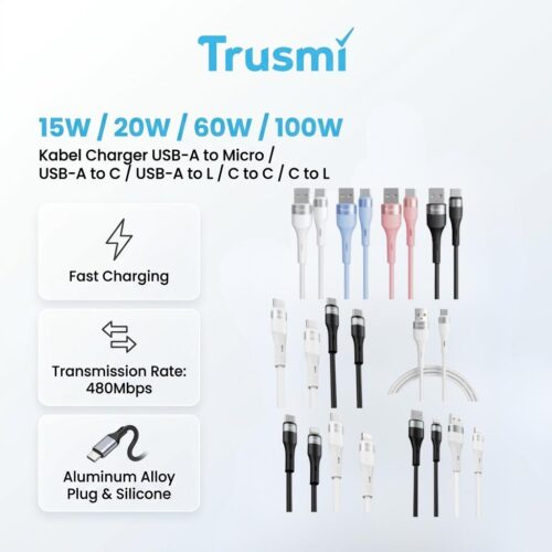 Kabel Charger USB-A/Type-C to Type-C/Lightning/Micro