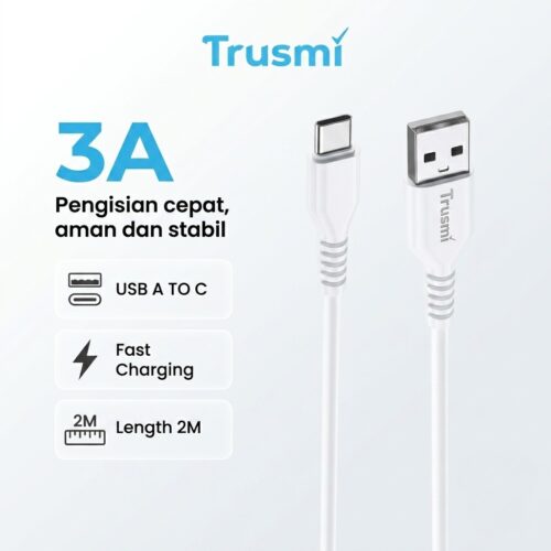 Kabel Charger 3A USB-A to Type-C 2M