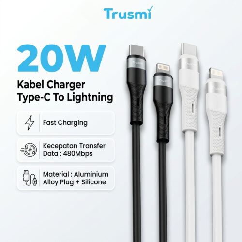 Kabel Type-C To Lightning 20W Silicone 1M