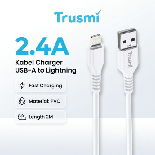 Kabel Charger USB-A to Lightning 2.4A 2M