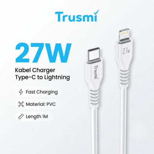 Kabel Charger Type-C to Lightning 27W 1M