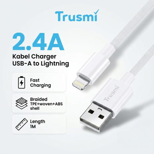 Kabel Charger USB-A to Lightning 2.4A 1M
